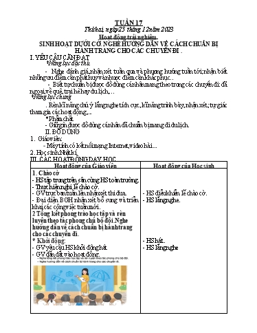 Giáo án các môn Lớp 2 - Tuần 17 - Năm học 2023-2024 - Nguyễn Thị Thanh Huyền