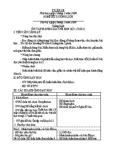 Giáo án các môn Lớp 2 - Tuần 18 - Năm học 2023-2024 - Nguyễn Thị Thanh Huyền