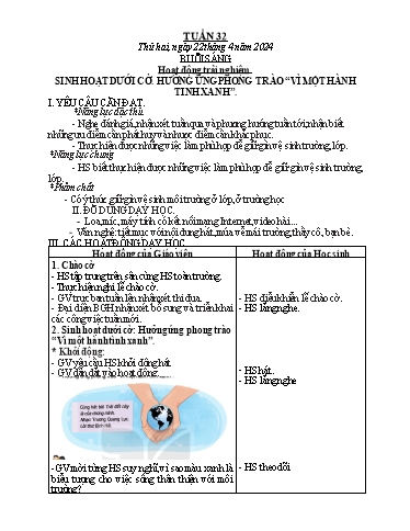 Giáo án các môn Lớp 2 - Tuần 32 - Năm học 2023-2024 - Nguyễn Thị Thanh Huyền