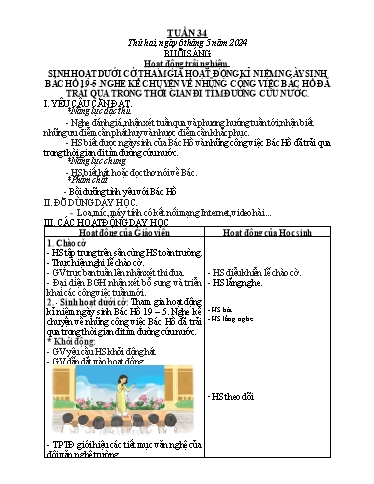 Giáo án các môn Lớp 2 - Tuần 34 - Năm học 2023-2024 - Nguyễn Thị Thanh Huyền