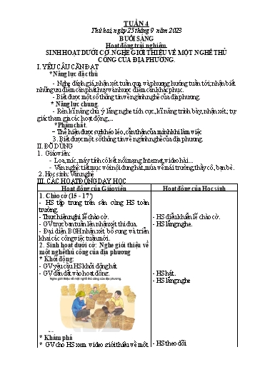 Giáo án các môn Lớp 2 - Tuần 4 - Năm học 2023-2024 - Nguyễn Thị Thanh Huyền