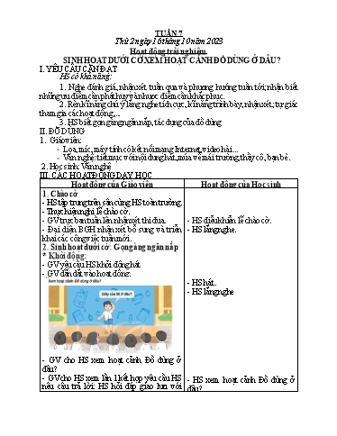 Giáo án các môn Lớp 2 - Tuần 7 - Năm học 2023-2024 - Nguyễn Thị Thanh Huyền