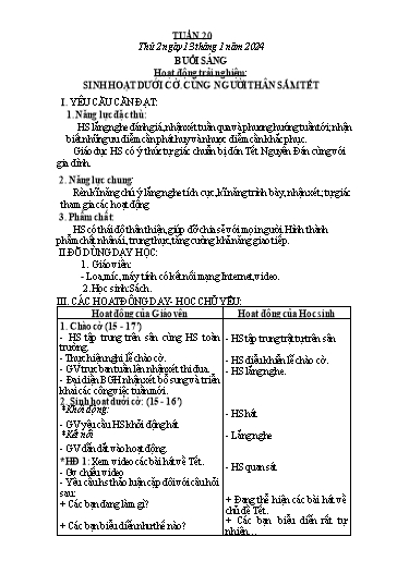 Giáo án các môn Lớp 3 - Tuần 20 - Năm học 2023-2024 - Phan Thị Tú Anh