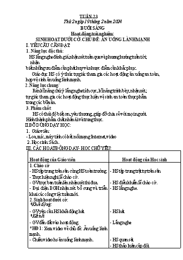 Giáo án các môn Lớp 3 - Tuần 23 - Năm học 2023-2024 - Phan Thị Tú Anh