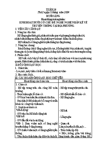 Giáo án các môn Lớp 3 - Tuần 26 - Năm học 2023-2024 - Phan Thị Tú Anh