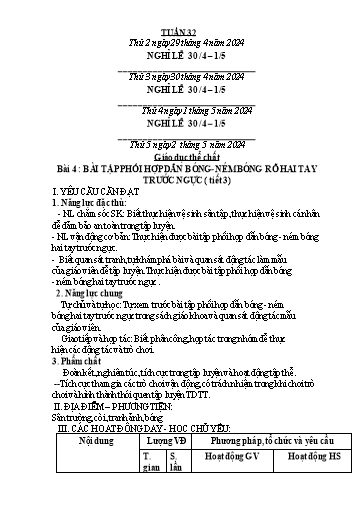 Giáo án các môn Lớp 3 - Tuần 33 - Năm học 2023-2024 - Phan Thị Tú Anh