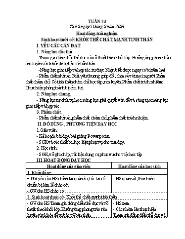 Kế hoạch bài dạy các môn Khối 4 - Tuần 22 - Năm học 2023-2024 - Võ Thị Hồng Gấm