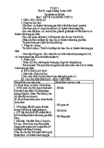 Kế hoạch bài dạy các môn Lớp 1 - Tuần 1 - Năm học 2023-2024 - Nguyễn Thị Phương