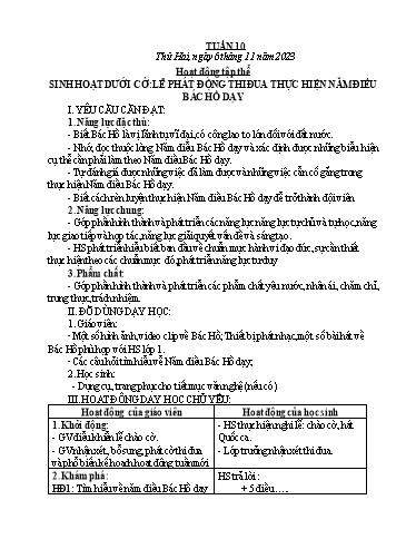 Kế hoạch bài dạy các môn Lớp 1 - Tuần 10 - Năm học 2023-2024 - Nguyễn Thị Phương
