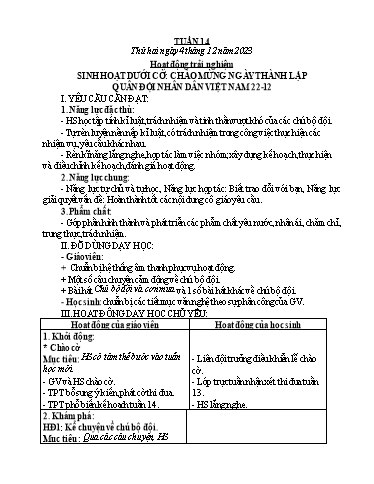 Kế hoạch bài dạy các môn Lớp 1 - Tuần 14 - Năm học 2023-2024 - Lê Thị Kim Hiền