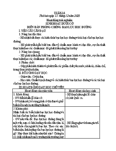 Kế hoạch bài dạy các môn Lớp 1 - Tuần 15 - Năm học 2023-2024 - Lê Thị Kim Hiền