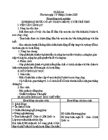 Kế hoạch bài dạy các môn Lớp 1 - Tuần 16 - Năm học 2023-2024 - Lê Thị Kim Hiền