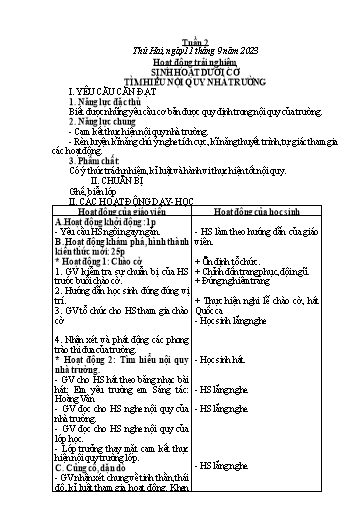 Kế hoạch bài dạy các môn Lớp 1 - Tuần 2 - Năm học 2023-2024 - Nguyễn Thị Phương