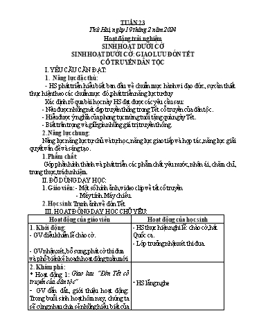 Kế hoạch bài dạy các môn Lớp 1 - Tuần 23 - Năm học 2023-2024 - Nguyễn Thị Phương