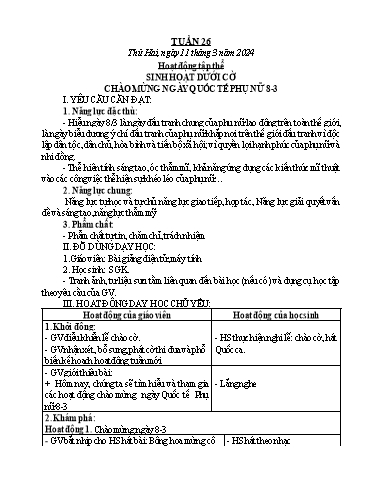 Kế hoạch bài dạy các môn Lớp 1 - Tuần 26 - Năm học 2023-2024 - Nguyễn Thị Phương