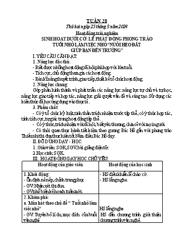 Kế hoạch bài dạy các môn Lớp 1 - Tuần 28 - Năm học 2023-2024 - Lê Thị Kim Hiền