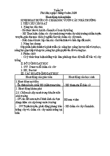 Kế hoạch bài dạy các môn Lớp 1 - Tuần 29 - Năm học 2023-2024 - Nguyễn Thị Phương