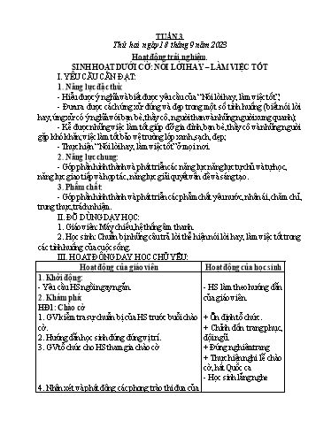 Kế hoạch bài dạy các môn Lớp 1 - Tuần 3 - Năm học 2023-2024 - Lê Thị Kim Hiền