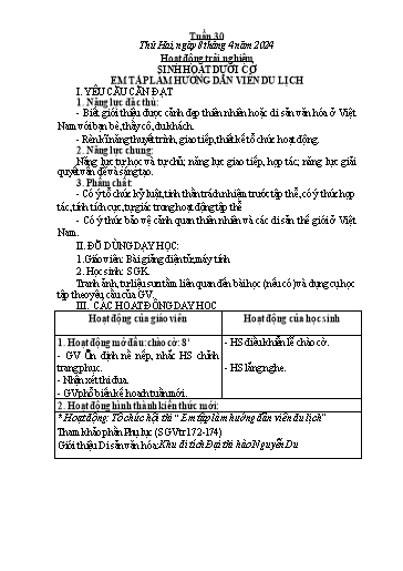 Kế hoạch bài dạy các môn Lớp 1 - Tuần 30 - Năm học 2023-2024 - Nguyễn Thị Phương