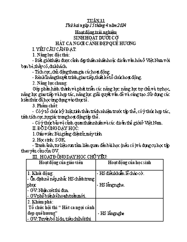 Kế hoạch bài dạy các môn Lớp 1 - Tuần 31 - Năm học 2023-2024 - Lê Thị Kim Hiền