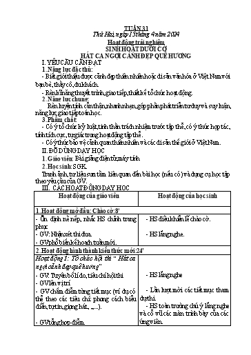Kế hoạch bài dạy các môn Lớp 1 - Tuần 31 - Năm học 2023-2024 - Nguyễn Thị Phương