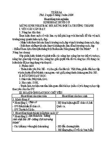 Kế hoạch bài dạy các môn Lớp 1 - Tuần 34 - Năm học 2023-2024 - Lê Thị Kim Hiền