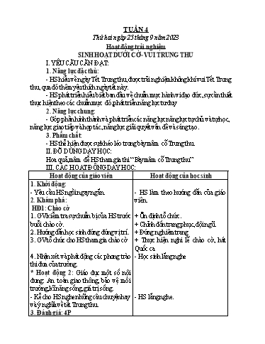 Kế hoạch bài dạy các môn Lớp 1 - Tuần 4 - Năm học 2023-2024 - Lê Thị Kim Hiền