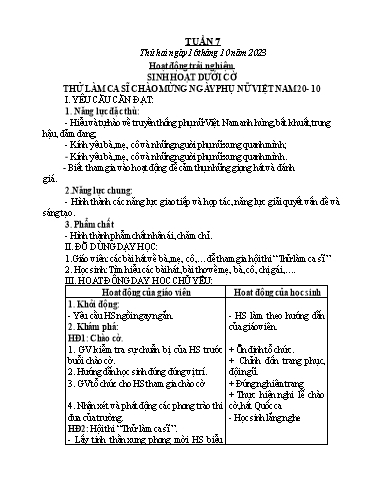 Kế hoạch bài dạy các môn Lớp 1 - Tuần 7 - Năm học 2023-2024 - Nguyễn Thị Phương