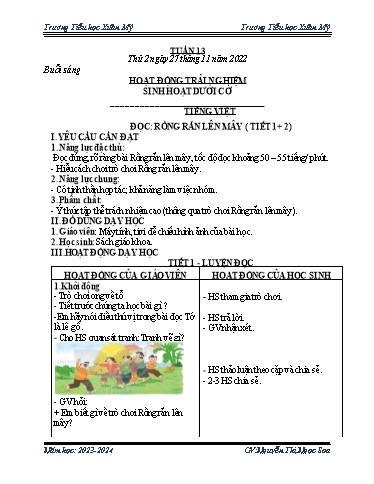 Kế hoạch bài dạy các môn Lớp 2 - Tuần 13 - Năm học 2023-2024 - Nguyễn Thị Ngọc Soa