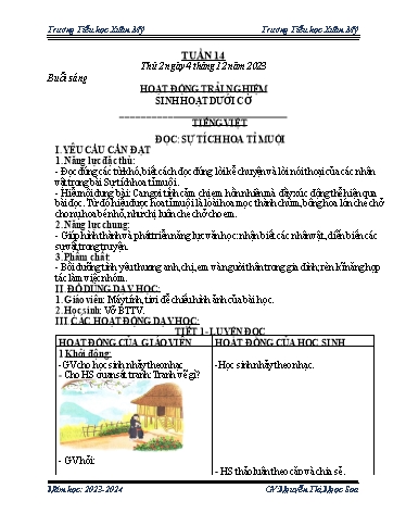 Kế hoạch bài dạy các môn Lớp 2 - Tuần 14 - Năm học 2023-2024 - Nguyễn Thị Ngọc Soa