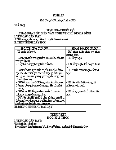 Kế hoạch bài dạy các môn Lớp 2 - Tuần 22 - Năm học 2023-2024 - Nguyễn Thị Ngọc Soa