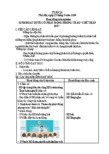 Kế hoạch bài dạy các môn Lớp 2 - Tuần 28 - Năm học 2023-2024 - Nguyễn Thị Ngọc Soa