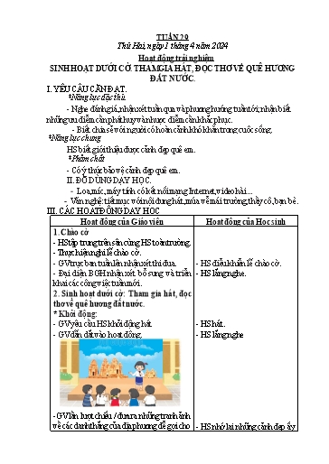 Kế hoạch bài dạy các môn Lớp 2 - Tuần 29 - Năm học 2023-2024 - Nguyễn Thị Ngọc Soa