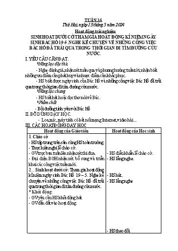 Kế hoạch bài dạy các môn Lớp 2 - Tuần 35 - Năm học 2023-2024 - Nguyễn Thị Ngọc Soa
