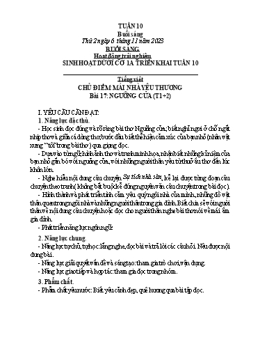 Kế hoạch bài dạy các môn Lớp 3 - Tuần 10 - Năm học 2023-2024 - Nguyễn Thị Dung