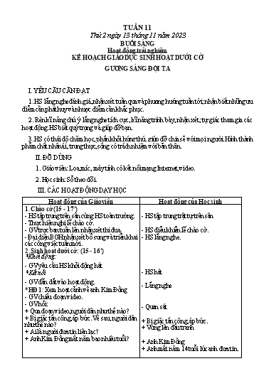 Kế hoạch bài dạy các môn Lớp 3 - Tuần 11 - Năm học 2023-2024 - Nguyễn Thị Dung