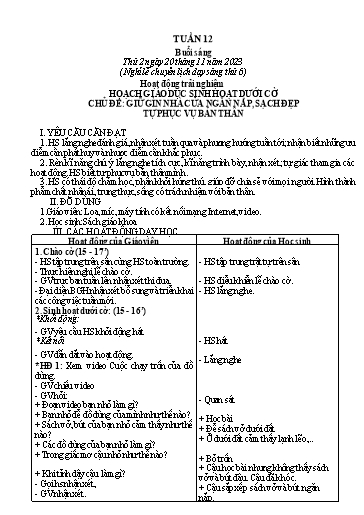 Kế hoạch bài dạy các môn Lớp 3 - Tuần 12 - Năm học 2023-2024 - Nguyễn Thị Dung