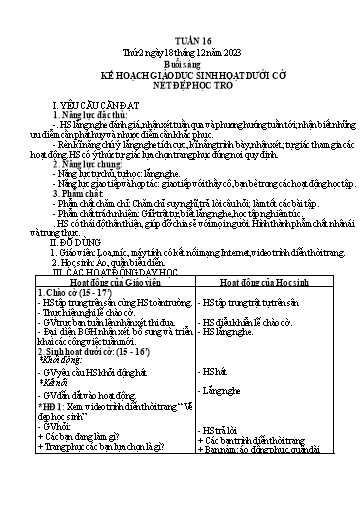 Kế hoạch bài dạy các môn Lớp 3 - Tuần 16 - Năm học 2023-2024 - Nguyễn Thị Dung
