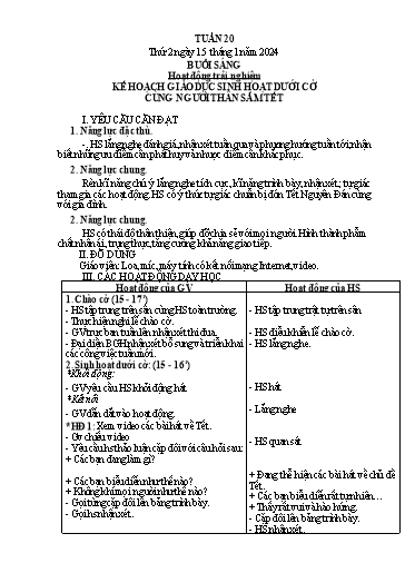 Kế hoạch bài dạy các môn Lớp 3 - Tuần 20 - Năm học 2023-2024 - Nguyễn Thị Dung