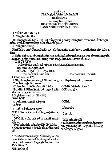 Kế hoạch bài dạy các môn Lớp 3 - Tuần 26 - Năm học 2023-2024 - Nguyễn Thị Dung