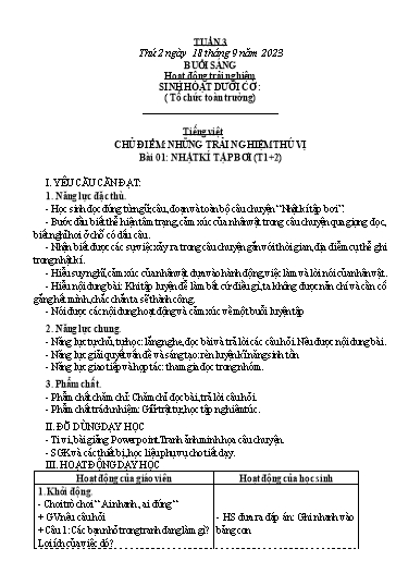 Kế hoạch bài dạy các môn Lớp 3 - Tuần 3 - Năm học 2023-2024 - Nguyễn Thị Dung