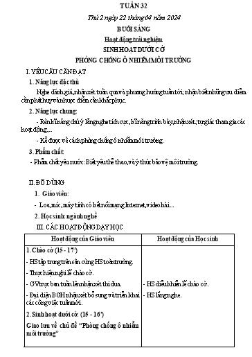 Kế hoạch bài dạy các môn Lớp 3 - Tuần 32 - Năm học 2023-2024 - Nguyễn Thị Dung