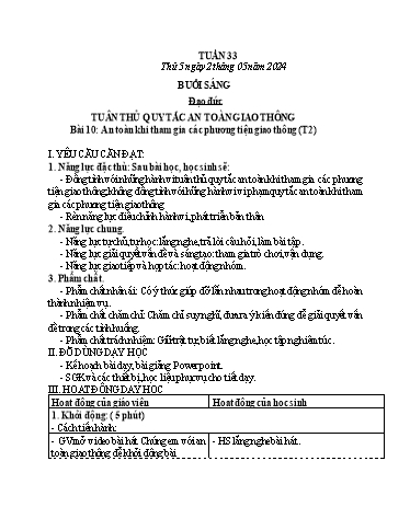 Kế hoạch bài dạy các môn Lớp 3 - Tuần 33 - Năm học 2023-2024 - Nguyễn Thị Dung