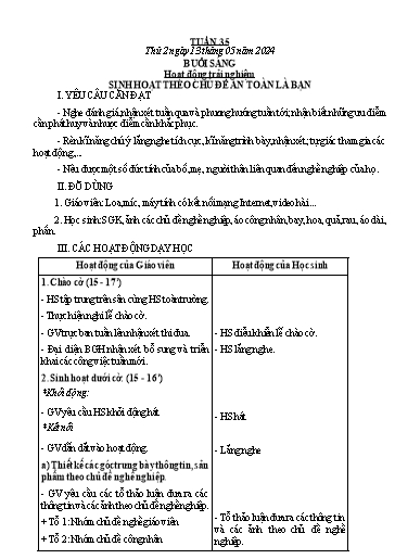 Kế hoạch bài dạy các môn Lớp 3 - Tuần 35 - Năm học 2023-2024 - Nguyễn Thị Dung