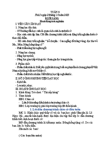 Kế hoạch bài dạy các môn Lớp 3 - Tuần 8 - Năm học 2023-2024 - Nguyễn Thị Dung