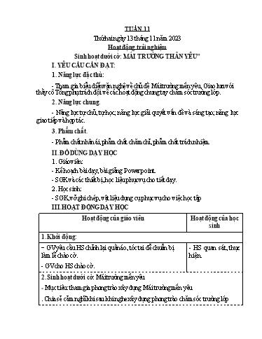 Kế hoạch bài dạy các môn Lớp 4 - Tuần 11 - Năm học 2023-2024 - Phạm Thị Hằng