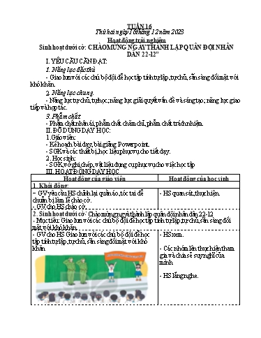 Kế hoạch bài dạy các môn Lớp 4 - Tuần 16 - Năm học 2023-2024 - Võ Thị Hồng Gấm