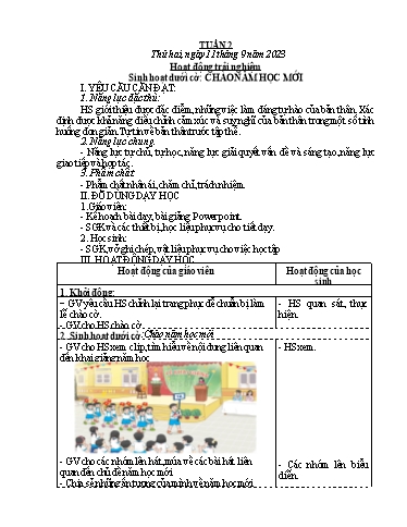 Kế hoạch bài dạy các môn Lớp 4 - Tuần 2 - Năm học 2023-2024 - Võ Thị Hồng Gấm