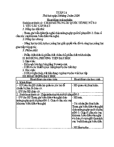 Kế hoạch bài dạy các môn Lớp 4 - Tuần 24 - Năm học 2023-2024 - Võ Thị Hồng Gấm
