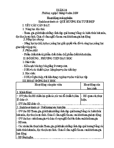 Kế hoạch bài dạy các môn Lớp 4 - Tuần 29 - Năm học 2023-2024 - Võ Thị Hồng Gấm